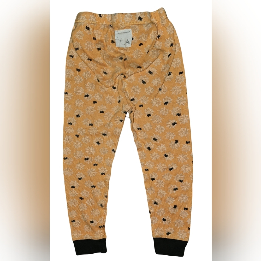 Burt’s Bees Kids Halloween Spider Pajamas Orange Black Organic Cotton Sz 3T - Picture 8 of 15